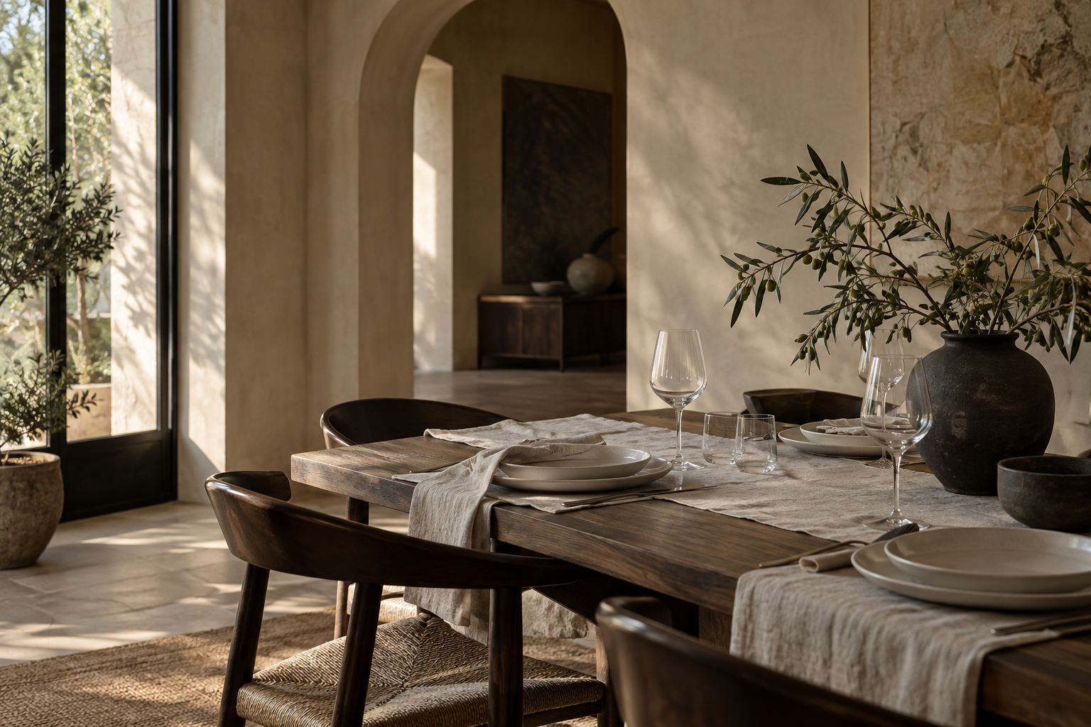 Atmospheric table setting in a fictional dining interior.